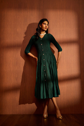Iris Dress - Dark Green