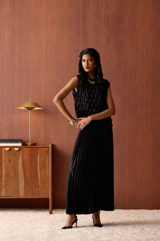Amber Satin Set - Black