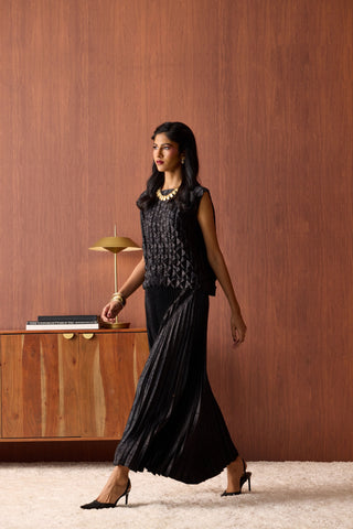 Amber Satin Set - Black