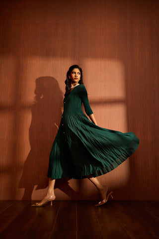 Iris Dress - Dark Green