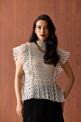 Molly Polka Top - White