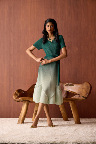 Talia Dress - Ombre Green
