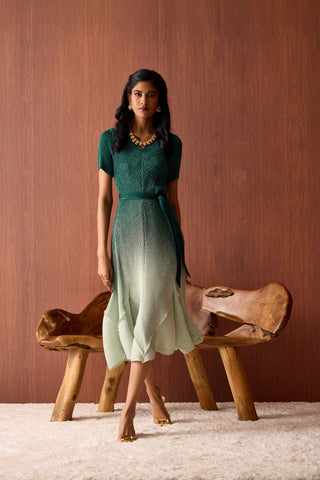 Talia Dress - Ombre Green