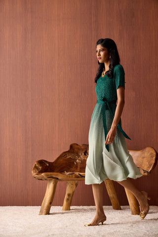 Talia Dress - Ombre Green