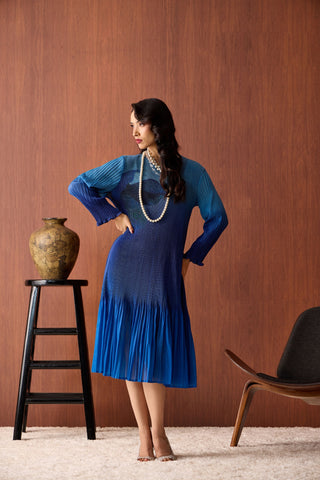 Ava Dress - Ombre Blue