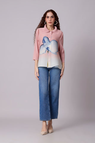 Edith Floral Shirt - Pale Pink