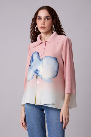 Edith Floral Shirt - Pale Pink