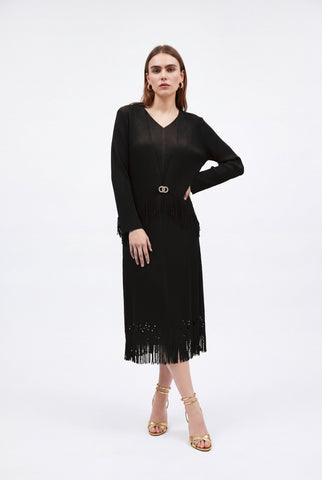 Elva Overlay Dress - Black