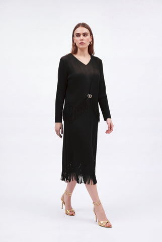 Elva Overlay Dress - Black