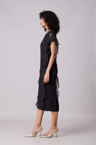 Lissy Ruffle Dress - Black