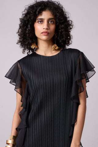 Lissy Ruffle Dress - Black