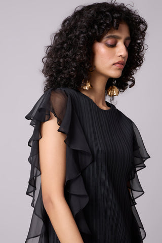 Lissy Ruffle Dress - Black