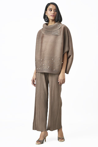 Sloane Pearled Batwing Set - Taupe