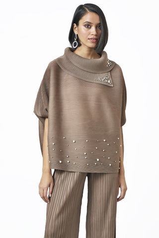 Sloane Pearled Batwing Set - Taupe