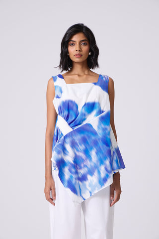 Remy Printed Top - Blue Haze