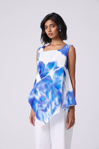 Remy Printed Top - Blue Haze