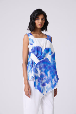 Remy Printed Top - Blue Haze