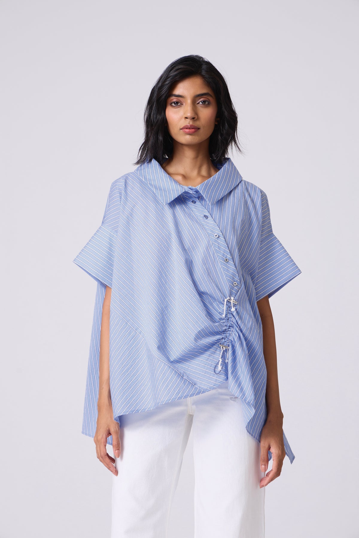 Joelle Pinstripe Shirt - Blue