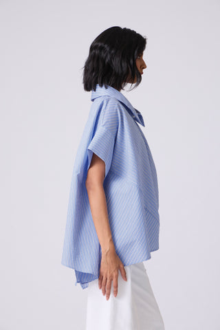 Joelle Pinstripe Shirt - Blue