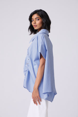 Joelle Pinstripe Shirt - Blue