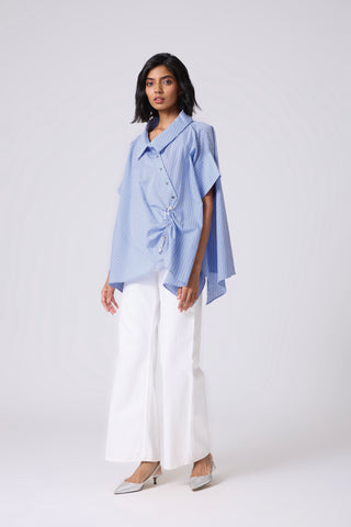 Joelle Pinstripe Shirt - Blue