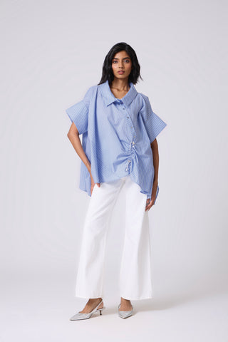 Joelle Pinstripe Shirt - Blue
