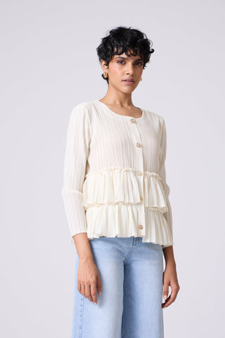 Tia Ruffle Top - Ivory