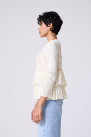 Tia Ruffle Top - Ivory