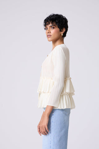 Tia Ruffle Top - Ivory