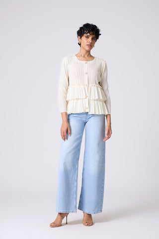 Tia Ruffle Top - Ivory