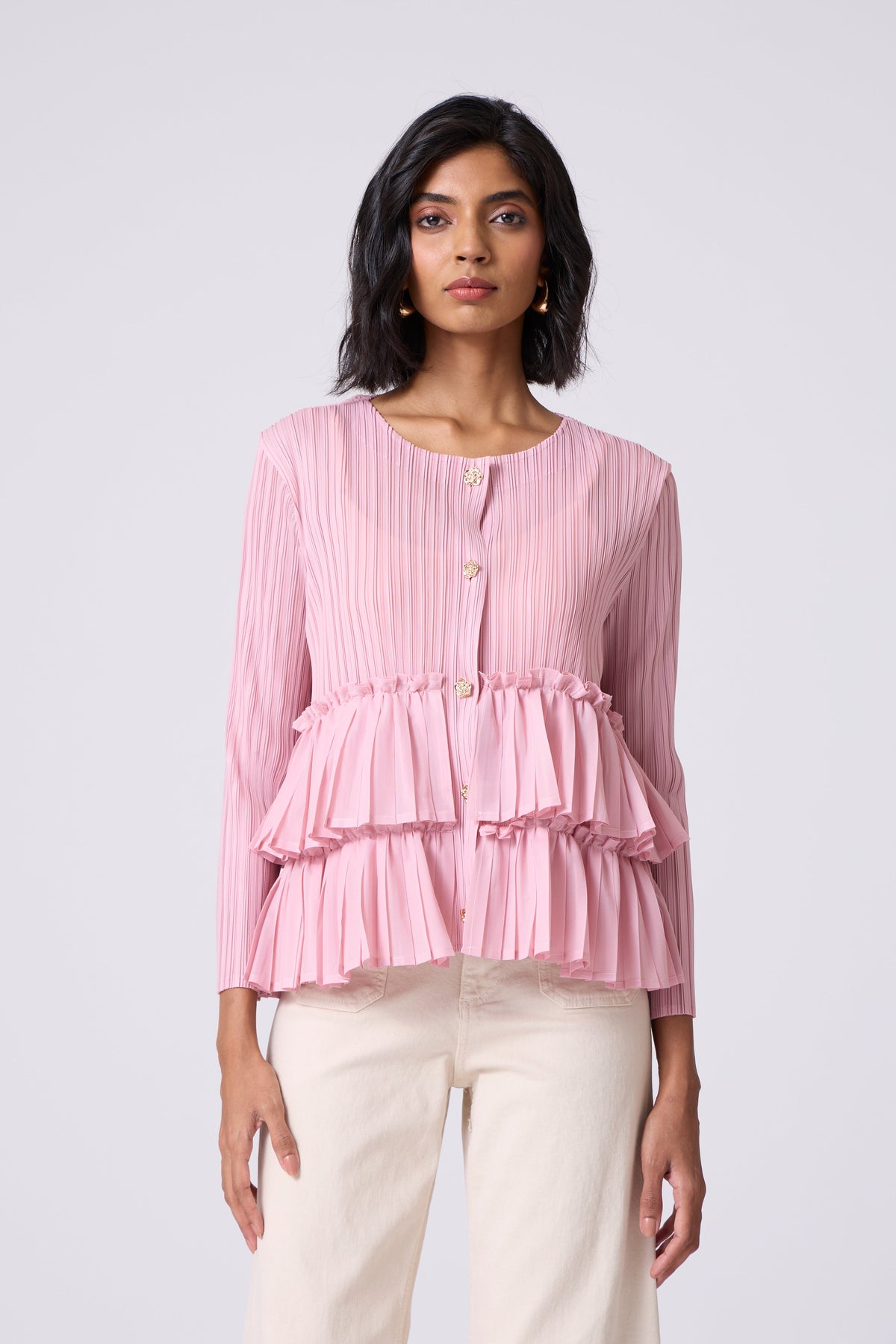 Tia Ruffle Top - Pink