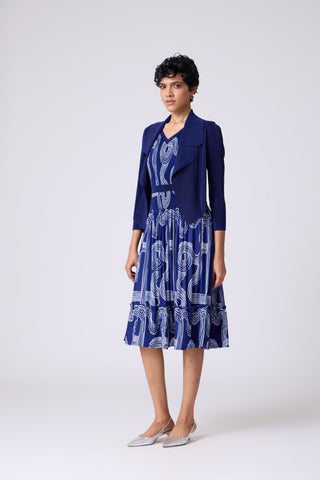 Cecillia Overlay Dress - Navy
