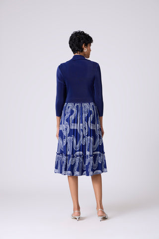 Cecillia Overlay Dress - Navy