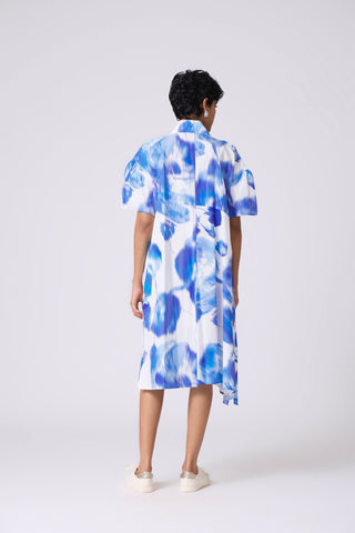Langley Print Dress - Blue Haze