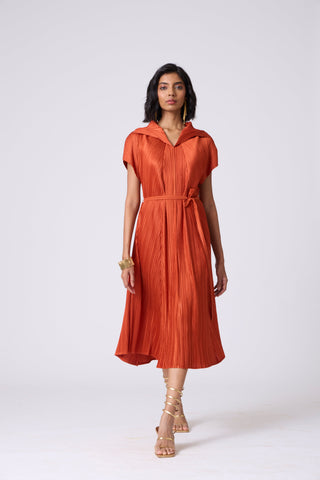 Viola Dress - Rust Orange