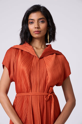 Viola Dress - Rust Orange