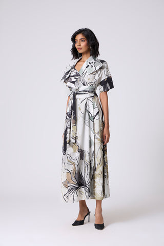 Ayleen Print Dress - Olive & Black