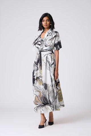 Ayleen Print Dress - Olive & Black