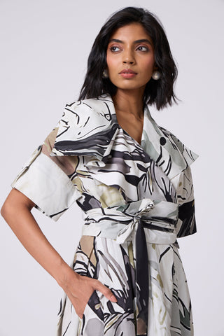 Ayleen Print Dress - Olive & Black