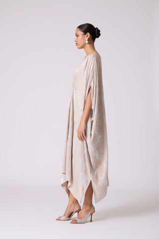 Valenza Dress - Beige & Silver