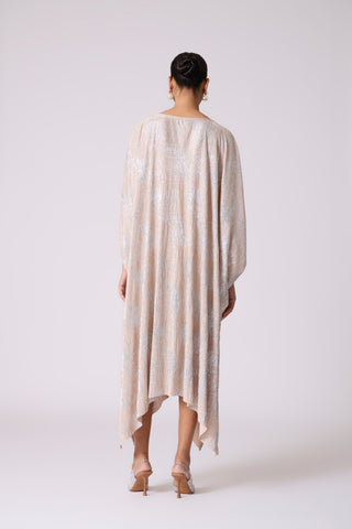 Valenza Dress - Beige & Silver