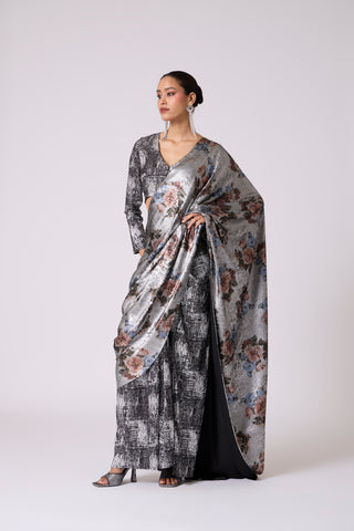 Eliza Saree - Black & Silver