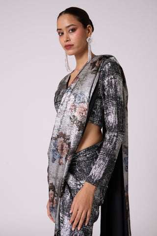 Eliza Saree - Black & Silver