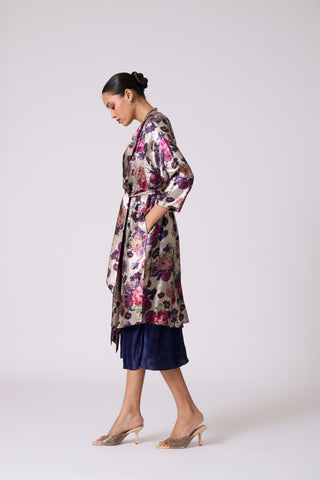 Simone Overlay Dress - Metallic Black & Navy
