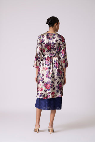 Simone Overlay Dress - Metallic Black & Navy