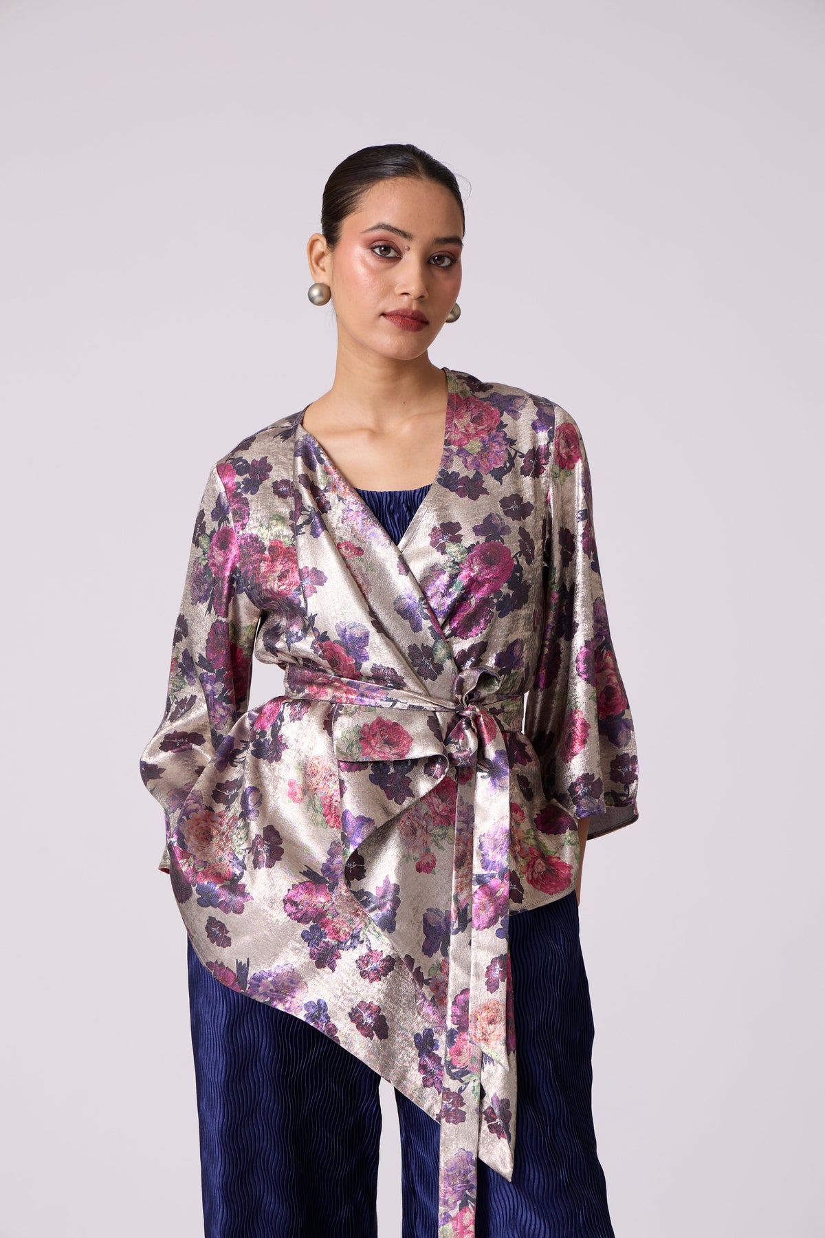 Vanessa Jacket - Metallic Grey & Navy