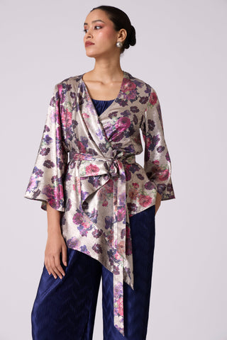 Vanessa Jacket - Metallic Grey & Navy