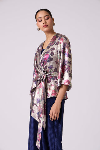 Vanessa Jacket - Metallic Grey & Navy