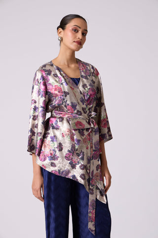 Vanessa Jacket - Metallic Grey & Navy