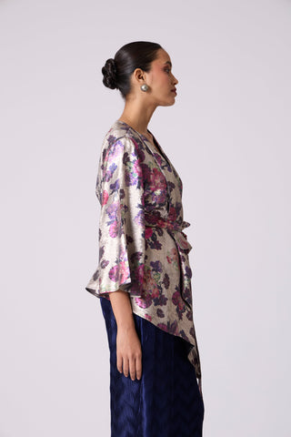 Vanessa Jacket - Metallic Grey & Navy